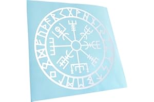 ‎KIWISTAR Kiwistar - Autoaufkleber - Wikingerkompass Runen - mattweiss - 10x10cm - Aufkleber für Auto, Laptop, Fahrrad, LKW, Motorrad mehrfarbig JDM Decal Racing