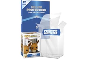 Fanatiko Lot de 12 Protecteurs Silver pour Funko Pop 4" - Protection Pop de 0,4mm - Gardez Vos Figurines en Parfait État