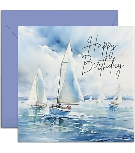 Birthday/Blank Greeting Card For Him/Her - Male/Female - Seaside Scene - Artistic Coastal Design - General Card Suitable For Any Occasion - Made In The UK - Eco-Friendly - View #11