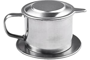 EpheyFIF Caffettiera in acciaio inossidabile, caffettiera vietnamita, caffettiera, tazza da portata, infusore manuale a goccia, ufficio, casa, viaggi, filtro antigoccia capacità 50 ml/100 ml