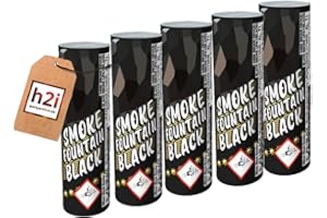 h2i Smoke Volcano Fountain, Pack of 5, Black, Time 45 Seconds, Smoke Tube, Smoke Pot, Smoke Generator, Smoke Bomb with Dense Strong Smoke, S7, All-Year Fireworks Cat T1/F1