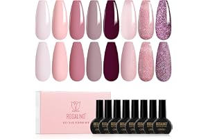 ROSALIND Semi Permanent UV Gel Nagellack 8 färger nude rosa