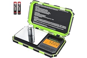 BRIFIT Criacr Bilancia di Precisione Digitale, (200 x 0,01g) Bilancia Elettronica da Cucina con 50g Peso di Calibrazione, Portatile Bilancia Digitale con Retroilluminazione LCD, 6 unità, Funzione di Tara