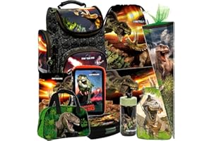 Dinosaurier Dino T-Rex 10 Teile Set Schulranzen Ranzen Tasche Tornister Schultüte 85 cm Federmappe Sporttasche mit Sticker-von-Kids4shop