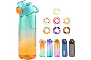 Metyniete Air Water Bottle with Flavour Pods, 900ml Starter Set BPA Free Drinking Bottles Flavour Pods Scented 0 Sugar and Water Cup for Outdoor Sports (Blue Orange + 7 Flavor Pods)