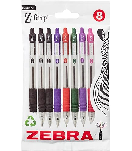 Zebra Pen Z Grip Geassorteerde Balpennen met Pocket Clip, Intrekbare