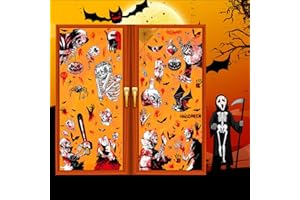 ZDQC 9 Fogli Adesivi Per Finestre Halloween,Adesivi Halloween Per Finestre,Adesivi Horror,Adesivi Di Halloween,Adesivo Muro Halloween,Halloween Decorazioni Horror (B)