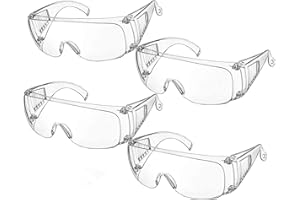 KAIAIWLUO Occhiali di Sicurezza,4 PCS Avvolgenti Occhiali Protettivi Antiappannamento Montature per Bambini Protezione degli Occhi per Adulti Lenti Trasparenti per attività all'aperto