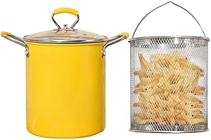 PARACITY 3 L Friteuse mit Siebkorb, Klein Frittiertopf öl mit Anti-Verbrühungs-Silikongriff, 304 Edelstahl, kann Pommes Frites, Fisch und Hühnchen Frittieren