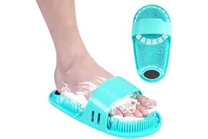 HoYLluDLL Silicone Foot Scrubber for Shower, Foot Massager Mat with Non-Slip Suction Cups, Large Bath & Shower Foot Scrubber Mat (Green)