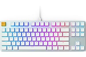 GLORIOUS PC GAMING RACE GMMK clavier USB QWERTY US International Argent, Blanc