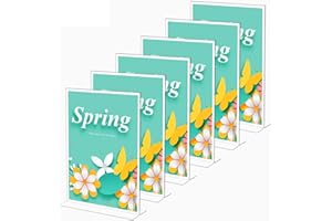 DAWOO A4 Vertical Version Acrylic Sign Holder, 6 Pack A4 Menu Display Stand, Clear Sign Holder Plastic Message Boards for Poster, Office, Store, Restaraunt