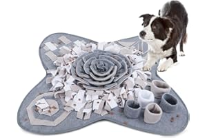 IEUUMLER Tappetino Pet Training Snuffling Mat Cane Naso Formazione Simulatore di Tappetino Antiscivolo Formazione stuoia Coperta IE081 (71x71cm, Grey & White)