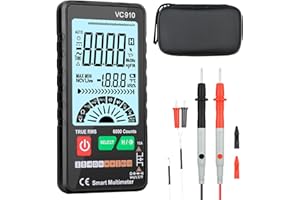 BILIVRY Inteligentny cyfrowy multimetr z 6000 liczbami: woltomierz z automatycznym zakresem pomiarowym, identyfikacja linii zerowej, mierniki multimetr rezystancja, ciągłość, dioda, pojemność
