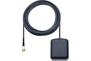 KEPLE Samochodowa antena GPS SMA wtyczka wtyczka aktywna antena 3 m, przedłużacz, wodoodporny moduł z magnetyczną podstawą do systemu nawigacji GPS, deski rozdzielczej, samochodu, DVD, radioodtwarzacza