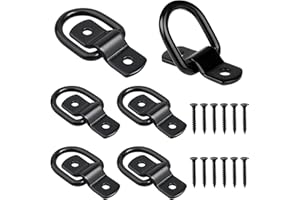 HENGBIRD 6 Pack D-Ring Tie Downs Cargo Tie Downs Anchors D Lashing Rings, D Rings Tie Down Anchors Hooks Stainless Steel D Ring for Load Securing in Trailer Truck Boat Cars Kayak
