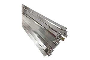 ON1SHELF Wysokiej jakości opaski kablowe ze stali nierdzewnej, opaski na zamek błyskawiczny ze stali nierdzewnej SS304, metalowe opaski kablowe, samozaciskowe opaski na zamek błyskawiczny, metalowe opaski