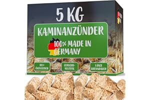 LIVING IT Kaminanzünder 2,5KG, 5KG oder 10KG (100% Made IN Germany) Anzündwolle, Grillanzünder Ideal für Ihr Kamin, Ofen oder Grill Holzwolle Anzünder und Wachs für das perfekte Feuer (10, Kilogramm)