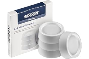 SQOON® Vibrationsdämpferfür Waschmaschinen 4 Stück, Universal Schwingungsdämpfer, Für unter die Waschmaschine oder den Trockner, Waschmaschinenpads, Weiß (Weiß)