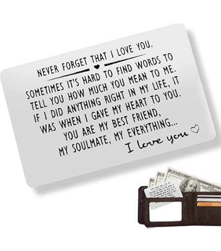 Cadeaux Romantiques Pour Lui, Carte De Portefeuille Gravée