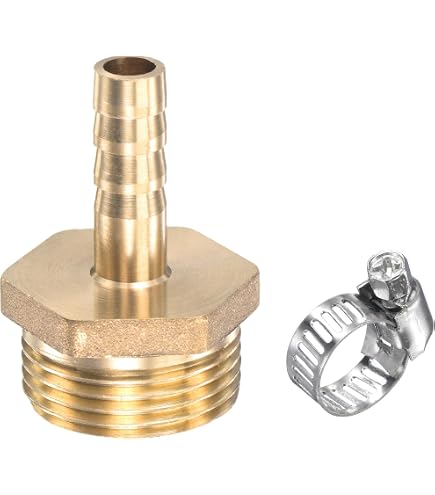 1/4" MPT Male To 1/4" Hose Barb Fitting - Hex Plated Steel, Straight, For Air/Water/Low-Pressure Lines