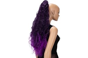 CAISHA 70 Extra Lungo Voluminoso Ondulato Coda Di Cavallo Parrucchino Fibre Sintetiche Resistenti Al Calore Con Clip A Farfalla Miscela Viola H723