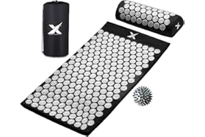 XN8 SPORTS Xn8 Acupressure Mat and Pillow, Shakti Mat for Anxiety, Stress Relief, Back Pain, Muscle Relaxation & Recovery, Portable Reflexology Acupuncture Mat, Spiky Mat for Men & Women, Includes Travel Bag