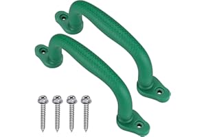 SELEWARE Playground Safety Grab Handles, Non-Slip Plastic Kids Playground Handles for Playhouse, Treehouse, Climbing Frame, Jungle Gym, Swing Set Accessories, 2 Pack
