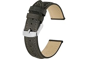 BISONSTRAP Correa de Reloj, Correa Piel de Cuero Vintage, Ancho de Banda: 14mm 15mm 16mm 17mm 18mm 19mm 20mm 21mm 22mm 23mm 24mm