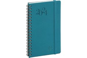 Exacompta - 163422E - Agenda de poche Eurotime 16S spiralé Swan - 9 x 16 cm - Janvier à décembre 2024 - Coloris bleu canard