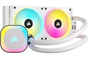 CORSAIR iCUE Link H100i RGB Liquid CPU Cooler - 240mm AIO - Ventilateurs QX120 RGB - Convient à Intel® LGA 1700, AMD® AM5 - Hub Système iCUE Link Inclus - Blanc