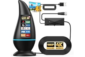 ISIVOUS DVBT2 Antenne, Digitale TV-Antenne, Großer Reichweite und 360° Empfang verstärkte, Zimmerantenne für Fernseher mit Starkem Magnetfuß, Unterstützt 4K 1080p & Alle TV-Geräte