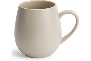 Happy Lemuro Teetasse 550 ml - Kaffeetasse Groß - Jumbotasse - Große Teetasse - Tee Tasse Groß - Tea Cup - Große Tasse - Tee Zubehör - XXL Tea Mug - matt - Beige