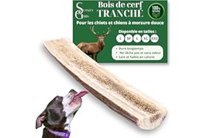 STANLEY GIBBS Bois de cerf pour Chien a Macher TRANCHÉ (1 pièce). Friandise pour Chiots et Chiens de Tout âges. Jouet Occupation. Jouet de Mastication. Soins Dentaire idéal (L)