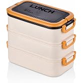 Promosyonca 3 Katlı Taşınabilir Yemek Kabı, Bento Lunch Box, Diyet Beslenme Kutusu, &Ccedil;atal Kaşık Dahil, BPA İ&ccedil;ermez 19 x 16,5 