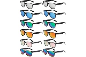 Eyegla Colourful Neon Party Sunglasses Set, Vintage Cool Funny Party Glasses for Men and Women, Pack of 12