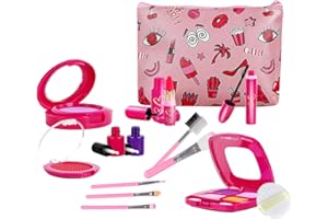 GOODREAM Cadeaux de Fille Faire Semblant Jouer Jouets de Maquillage Ensemble pour Tout-Petits Filles âge 3 4 5 6-8 Enfants Votre Princesse nièce Petite-Fille Anniversaire Noël (Faux cosmétiques 15pcs Kits)