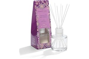 Hassett Green London Fragrance Oil Reed Diffuser - 100ml Glass Bottle with 8 Fibre Reeds - Lilac & Lavender