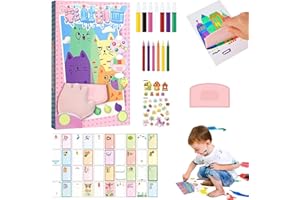 HUIKUANGEU Scratch Art Bambini,Rainbow Scratch Art,Fogli Arcobaleno da Grattare,Kit Lavoretti Creativi per Bambini,Set Pittura Bambini,Rainbow Scratch Paper,per Bambini Che Disegnano e Dipingono