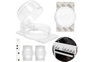 YOUR DAY MATE Bouton de cuisinière Sécurité enfants, 3 pcs, montage sans démontage du bouton, pour boutons de cuisinière de Ø max. 4,9 cm et 4 cm de hauteur Protection avec distance min. de 6,1 cm entre le milieu