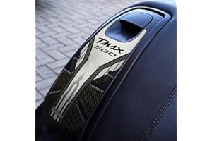 Resin Bike Autocollant Moto Compatibles avec Yamaha Tmax 500 2001 2007. Protection Trappe de Réservoir contre les Chocs et les Éraflures. Autocollant 3D Résinés - Effet Carbone et Blanc