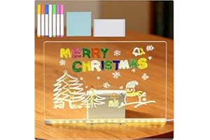 DONGCILL Tableau Lumineux Message LED,Tablette Lumineuse Dessin Enfant,Tableau Magique Acrylique Effaçable,avec 7 Couleurs Stylo,Support Réglable,pour D'écriture,Mémo