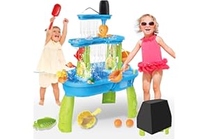 Dolanus Toys for 3-8 Year Old Boys Girls: Sand and Water Table Outdoor Water Table for Kids Gifts for Boys Girls Age 1 2 3 4 5 6 7 8 Birthday Presents Summer Garden Beach Pool Toys for Toddlers