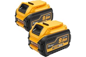 QUPERR 2-Pack 9.0Ah 18V/54V Lithium-ion Replacement for DeWalt Battery – 9000mAh High Capacity, Compatible with DeWalt Power Tools DCB609, DCB606, DCB547, DCB548，DCB184，DCB182，DCB203
