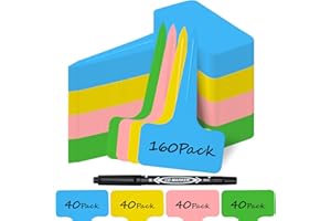 GUCASS 160 unidades de placas para plantas de plástico de alta calidad – rosa, amarillo, verde, azul – 40 unidades cada uno, para etiquetar plantas resistentes a la intemperie, etiquetas para plantas