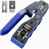 VCE Professional RJ45 Crimper for Cat7/Cat6A/Cat6/Cat5E Connector | GJ670BL Universal Crimping Tool with Cut and Stripping Fu