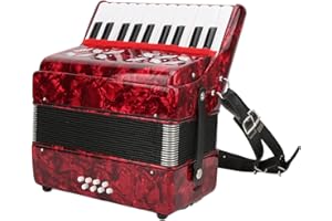 GAEIRT Accordion, Piano Accordion 8 Bass 22 Key Accordian Instrument with Accordion Strap Button Accordion for Adult Professional Accordions