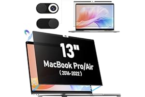 POIDOWIS Filtre de Confidentialité Magnétique pour MacBook Pro 13 Pouces (2016-2022, M1, M2) et MacBook Air 13 Pouces (2018-2021, M1) - Filtre Écran Amovible Anti-Espion et Anti-Lumière Bleue 13.3 Pouces