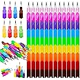 Excefore Stacking Pencils, 30 Pcs Non-Sharpening Stackable Pencil, Rainbow Buildable Pencil for Kids Writing, Drawing, Party Favor, School Supplies (8 Color)
