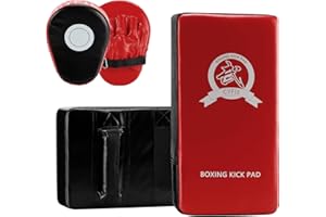DEWEL Pad Boxe, 2 Guanti da Passata E 2 Striking Shield Colpitori per L'allenamento di Boxe In Muay Thai, Kickboxing, Karate, Arti Marziali, Ecc. (4 Pezzi）